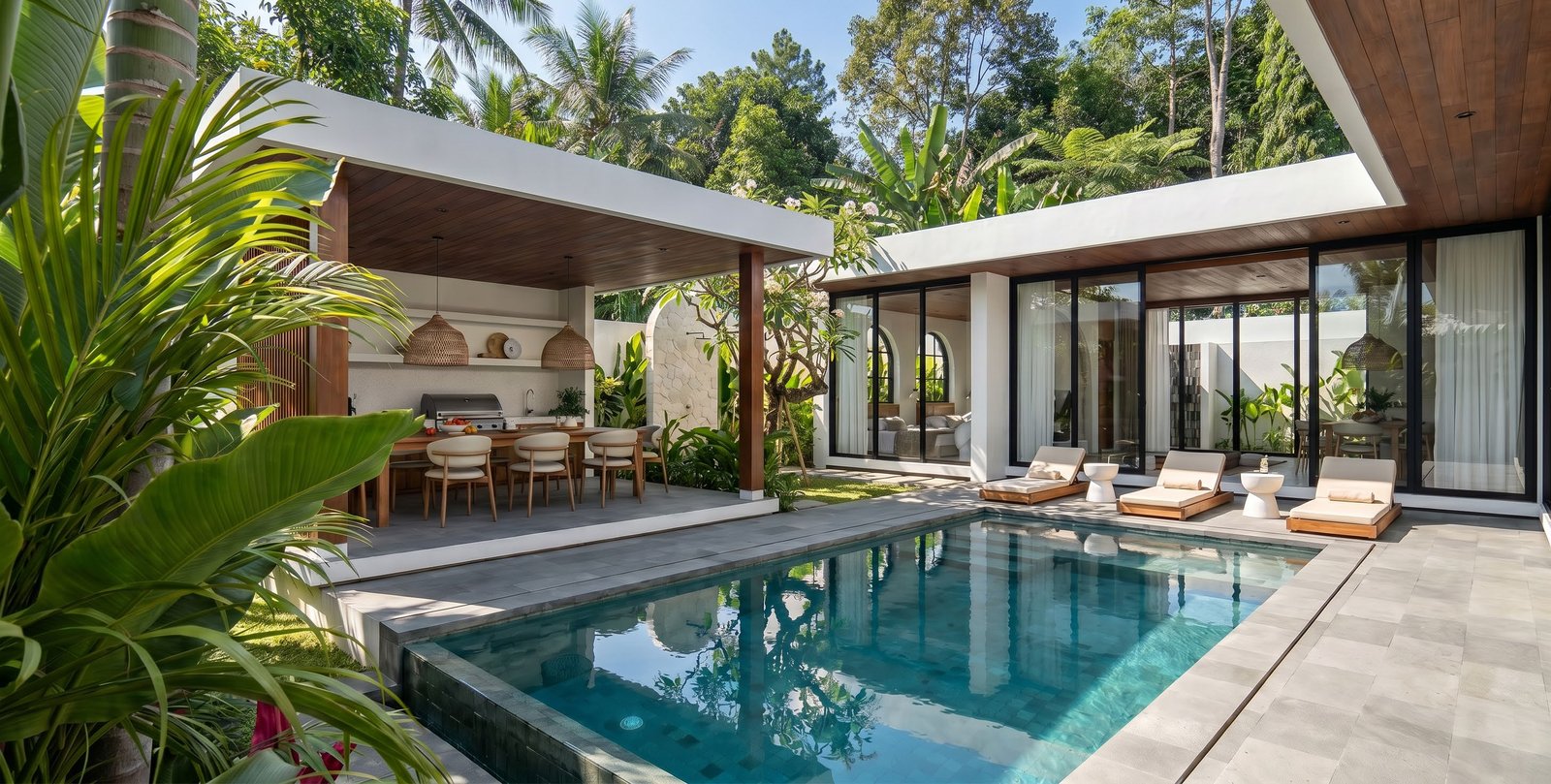 The three-bedroom signature villa and pool